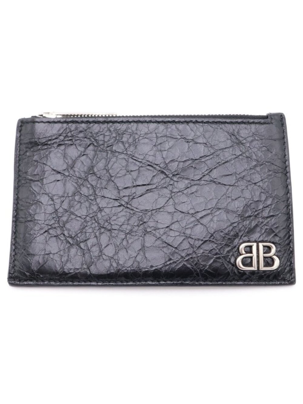 Balenciaga BB Logo Coin Card Case BB Black